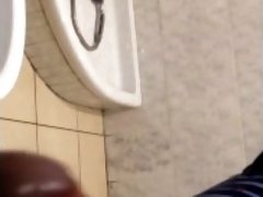 Jerking dick and piss in the toilet