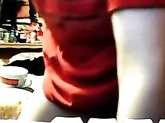 Fat girl pissing on her webcam