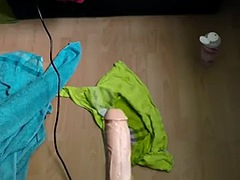 Long machine fucking session for a transvestite slut with nipple pumps