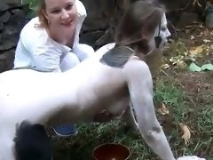 Kinky amateur babe gets her big tits milked in the outdoors