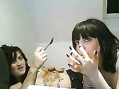Food fight with webcam girls