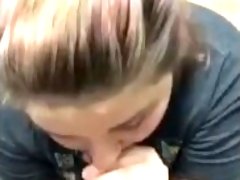 average teen girl gives sloppy blowjob