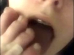 Cute teen licks and sucks her toes