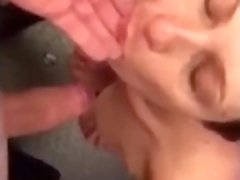 I record my slut giving me head on her knees and swallowing all my cum.