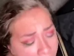 My stepmom lets me cum on her face