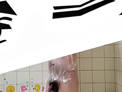 Korean masturbates outside and takes a shower at home
