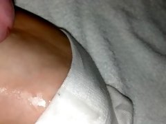 OMG! My bf is playing with his feet! Foot fetish cumshot or self footjob?