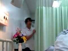 Nurses sharing ramrod in slutty scenes during three-some
