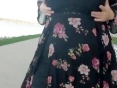 Public Titty Bounce in a Dress )