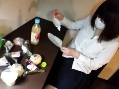 Lovely Japanese babe gets her tight peach toyed and fucked