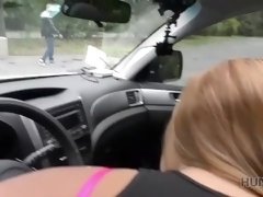 HUNT4K. Beauty fucked hard in car while BF received stack of cash