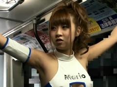 Beautiful Japanese girl with big boobs gets used in public
